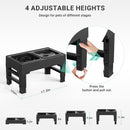 KungFuPet Elevated Dog Bowls, 2-in-1 Raised Slow Feeder Dog Bowls Stand with Anti Spill Non-Skid No Shaking Water Bowl 4 Height for Large Medium Dogs[Upgrade Version]