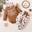 PatPat Newborn Baby Girls Cotton Clothes Long Sleeve Romper Jumpsuit Pants Outfit Set, 3-6 Months
