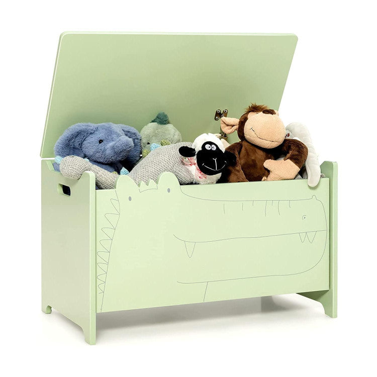 Wooden Kids Toy Box with Safety Hinge