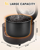 YJINGRUI Boba Cooker Boba Pot 5L Automatic Pearl Tapioca Cooker for Boba Tea & Bubble Tea & Milk Tea Touchscreen 110V