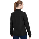 QBK Women's Heavyweight Bonded Fleece Scrub Jacket, Warm Modern Fit Zip-up Front Uniform Coat with 5 Pockets Black- Size 2X