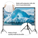 Projector Screen and Stand, Towond 120 inch Portable Projector Screen Indoor Outdoor Projector Screen 16:9 4K HD Wrinkle-Free Lightweight Movie Screen with Carry Bag for Backyard Movie Night