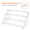 Lifewit 4 Tier Clear Display Risers Stand, Plastic Organizers for Figures, Cupcake, Perfume, Dessert, Desktop Display Stand for Organize and Decoration
