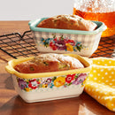The Pioneer Woman Sweet Romance Blossoms 6-Inch Ceramic Loaf Pan, Set of 2,