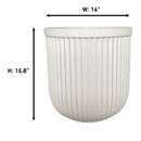 Better Homes & Gardens 16"W x 16"L x 15.8"H Ellan White Resin Plant Pot Planter