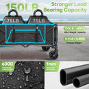 Gathered Collapsible Mini Camping Wagon, Vecukty Portable Foldable Minivan, Utility Grocery Wagon with 150lbs, for Shopping,Sports,Fishing,Beach,Garden,Black