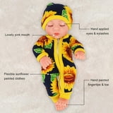 ZITA ELEMENT 10 Inch Baby Doll and Clothes Set Washable Realistic Silicone Baby Dolls