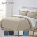 6PC Twin Complete Bedding Set (Comforter, Sheets, Pillowcases, Bed Skirt, Shams) Bed In A Bag, Taupe