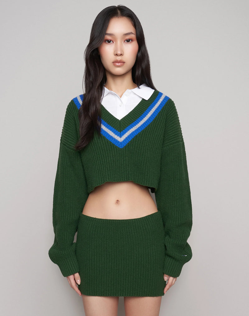 Champion x Guizio Cropped Sweater, C logo