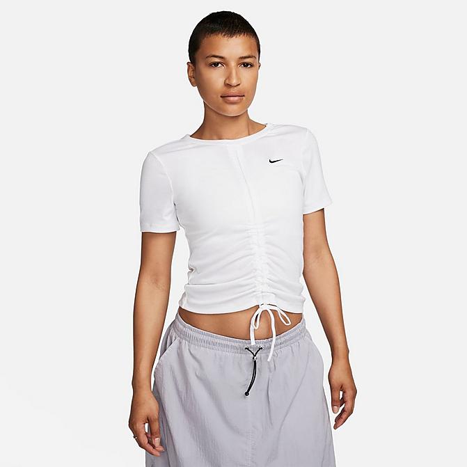 WOMEN'S NIKE SPORTSWEAR ESSENTIALS RIBBED SHORT-SLEEVE CROP TOP T-SHIRT