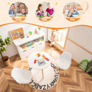 Modern Kids Activity Play Table and 2 Chairs Set with Beech Leg Cushion
