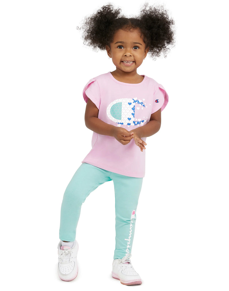 Toddler Girls' Cap Sleeve T-Shirt & Leggings Set, 13"