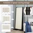 6 Panel 5.7 Feet Tall Rolling Room Divider on Wheels