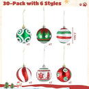 Christmas Ball Ornament Plastic 30PCS 2.36in Small Hanging Ball Xmas Decoration