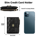 GAEKEAO Small Wallet for Women Slim Bifold Leather Credit Card Holder Wallets Zipper Pocket Coin Purse with ID Window