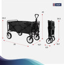 FDW Collapsible Folding Wagon Garden Cart All-Terrain Wheels Garden Grocery Wagon (Black)