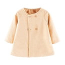 BULLPIANO Toddler Baby Girl Fall Woolen Coats Snowsuit Solid Long Sleeve Button Jacket Outwear for 0-4 Years