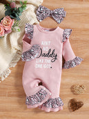 Suanret Valentine's Day Newborn Infant 2Pcs Baby Girls Clothes Leopard 6-9 Months