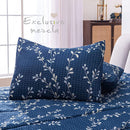 Exclusivo Mezcla 3-Piece Floral Queen Comforter Set, Comforter for All Seasons with 2 Pillow Shams, Navy