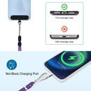 takyu Phone Lanyard, 2 Pack Adjustable Cell Phone Lanyard Crossbody Neck Strap & 2 Pack Wrist Strap with Tether Tabs Compatible for iPhone Android Smartphones- DarkPule Black