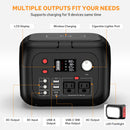 Portable Power Station 300W Power Bank with AC Outlet 228Wh Solar Generator with LED Light Portable Generators 9 Outputs Battery Backup Power Supply for Outdoor Camping Travel Emergency