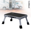 RV Step Stool Foldable 1-Step Ladder Sturdy Metal Stable Step Stool with a Non-Slip Platform Supports up to 500 lb with Non-Slip Rubber Feet, Easy to Carry