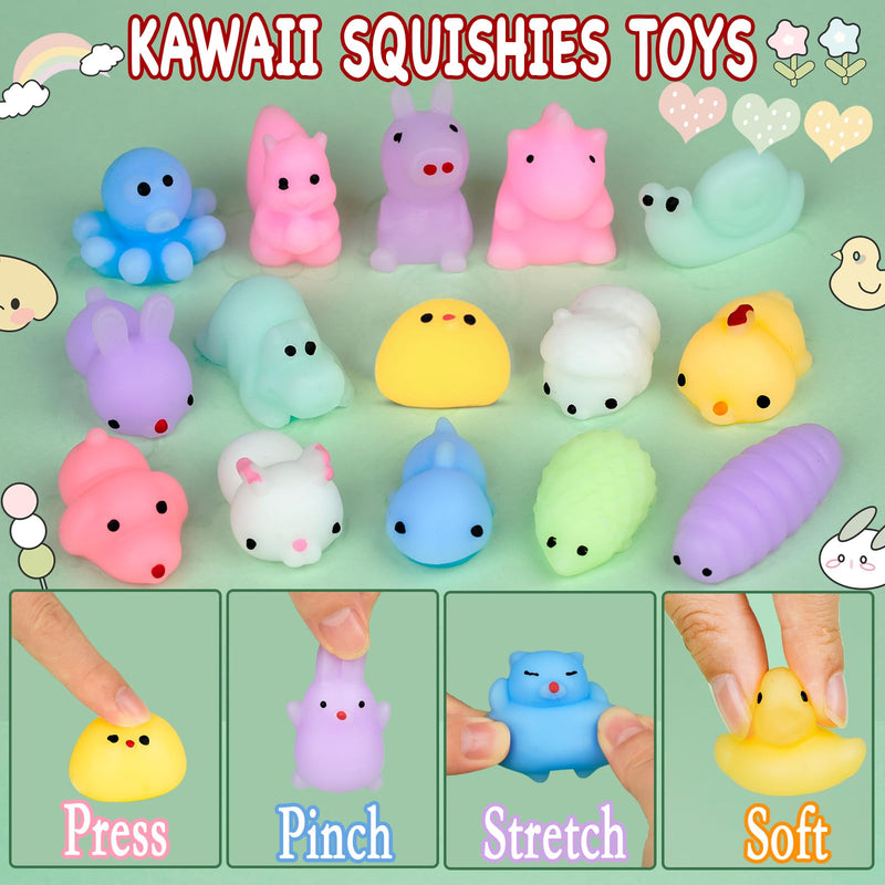 30Pcs Squishies Mochi Squishy Toy Kids Party Favors Kawaii Squishy Animal Squishy Stress Relief Toy Easter Egg Fillers Kid Birthday Party Favor Goodie Bag Xmas Stocking Stuffer Piñata Class Prize Gift