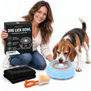 Petsy Dog Lick Bowl Slow Feeder with Rolling Ball (Blue)