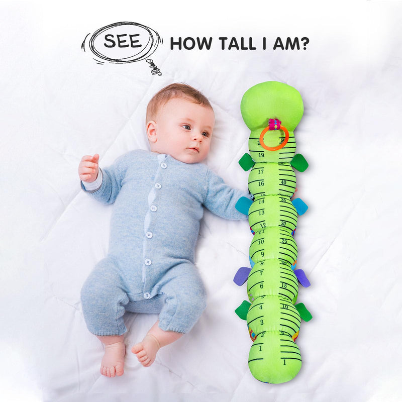 Infinno Baby Musical Stuffed Sensory Toys for Girls and Boys, Infant Soft Security Toys for Newborns 0-3-6-12 Months with Crinkle and Rattles, Caterpillar, Green