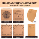 Wooden Funeral Guest Book Set for Memorial Service Celebration of Life Party Decorations in Loving Memory Guest Register Book with Pen&Stand, Included Table Sign,Share a Memory Cards and Box-Butterfly