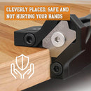 Chamfering Edge Band Trimmer,Adjustable Edge Banding Trimmer,veneers,Hand Planer,Edge Banding Tools.(Handle + R1, R2 Blade)