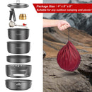 ALOCS Camping Cookware Set, 11 Piece Lightweight Camping Cooking Set with Alcohol Stove & Gas Stove Burner, Portable & Durable Camping Pot Camping Gear for Camping, Hiking & Outdoor Picnics