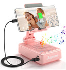 Joymate Gifts for Women Girls, Bluetooth Speaker Phone Stand with Charging Function 360° Rotable Adjustable Cell Phone Holder with HD Surround Sound for Desk Fits All Phones,Tablet (Pink)