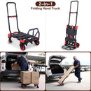 2-in-1Hand Truck Dolly Foldable with Folding Basket,330LBS Capacity Handtruck,Hand Truck Foldable Dolly with 4 Wheels,Push Cart Dolly with Retractable Handle,Folding Hand Cart for Moving