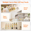 Lifewit 4 Tier Clear Display Risers Stand, Plastic Organizers for Figures, Cupcake, Perfume, Dessert, Desktop Display Stand for Organize and Decoration