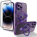 OOK Magnetic Case for iPhone 14 Pro Max Full Body Protection Case Purple | Compatible with MagSafe, Kickstand, Screen Protector, Anti-Scratch, Shockproof Cover, for Women Men