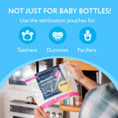 Impresa 15 Pack Microwave Baby Bottle Sterilizer Bags - 300 Uses Per Pack - Travel Baby Bottle Cleaner Microwave Sterilizer Bag - Breast Feeding Travel Accessories