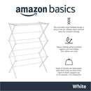 Amazon Basics Foldable Portable Laundry Rack for Air Drying Clothing, Indoor Outdoor Use - 14.5" D x 29.5" W x 41.8" H, White