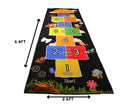 Mambu Essentials Hopscotch Rug - Kids Rug - Playroom rug for kids room, Daycare, Nursery - Cute Indoor or Outdoor Play Carpet for Children - Fun, Educational Games for Boys & Girls (Black)