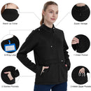 QBK Women's Heavyweight Bonded Fleece Scrub Jacket, Warm Modern Fit Zip-up Front Uniform Coat with 5 Pockets Black- Size 2X