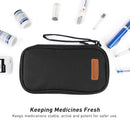 suzamed Insulin Cooler Travel Case, Double Layer Medicine Kit Diabetes Travel Case, Portable Medicine Organizer with 2Pack 150g Ice Pack TSA Approved for Insulin Pens Diabetic Supplies (Black)
