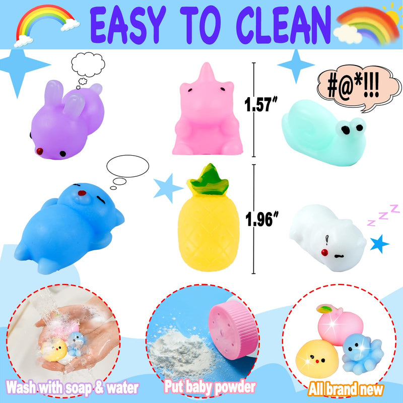 30Pcs Squishies Mochi Squishy Toy Kids Party Favors Kawaii Squishy Animal Squishy Stress Relief Toy Easter Egg Fillers Kid Birthday Party Favor Goodie Bag Xmas Stocking Stuffer Piñata Class Prize Gift