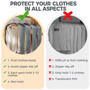6 pcs 40" Garment Bags for Hanging Clothes, Clear Suit Bags for Closet Storage Clothing Storage, Garment Bags for Travel Covers with 4" Gussets for Coats, Jackets, Shirts and Sweater