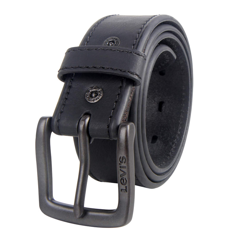 Levi's Men's Casual Leather Belt, Matte Black, Medium (34-36)