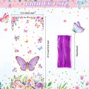 100 Pcs Butterflies Cellophane Treat Bags Plastic Butterfly Party Favors Watercolor Butterfly Cello Candy Bag with 100 Twist Ties for Butterfly Theme Baby Shower Girl Birthday Party Supplies(Purple)
