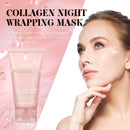 Collagen Overnight Wrapping Peel Off Facial Mask Pack, Collagen Night Wrapping Mask, Hydrates and Tightens Skin, Reduces Sagging, Elasticity & Hydration Care, 2.54 fl.oz (Brush Included)