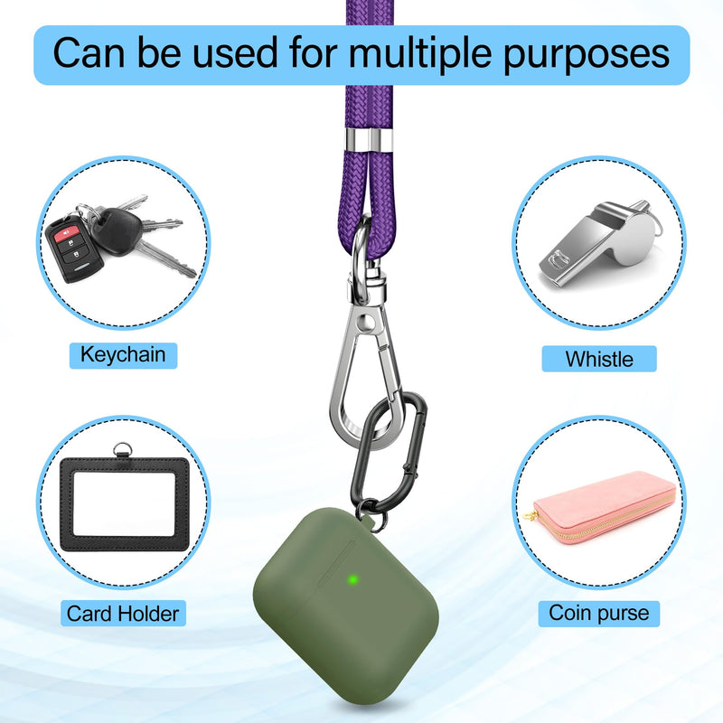 takyu Phone Lanyard, 2 Pack Adjustable Cell Phone Lanyard Crossbody Neck Strap & 2 Pack Wrist Strap with Tether Tabs Compatible for iPhone Android Smartphones- DarkPule Black