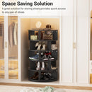 Aheaplus Rotating Shoe Rack, 5-Tier Wood Shoe Organizer for Closet, 360° Spinning Shoe Rack Tower Space-Saving Shoe Storage Shelf for Entryway, Garage, Bedroom, Black