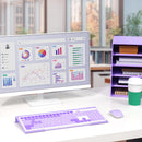 Rulyyo Ergonomic Computer Keyboard Stand - 17 Inch Purple Acrylic Keyboard Riser for Desk Tilted Keyboard Holder Tray with Non-Slip Strip for Home Office Easy Typing & Working