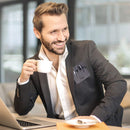 Wisdompro Pocket Protector, 3 Pack PU Leather Heavy Duty Pen Holder Pouch for Shirts, Lab Coats, Pants - Multi-Purpose - Holds Pens, Pointers, Pencils, and Notes - Black